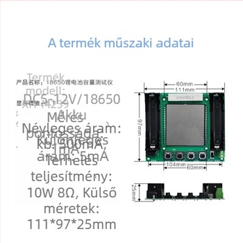 SUNLEPHANT 18650 lítiumakkumulátor valós kapacitás teszter modul – digitális mAh/mWh mérés, nagy precizitás
