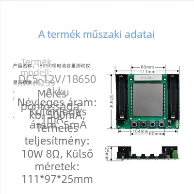 SUNLEPHANT 18650 lítiumakkumulátor valós kapacitás teszter modul – digitális mAh/mWh mérés, nagy precizitás