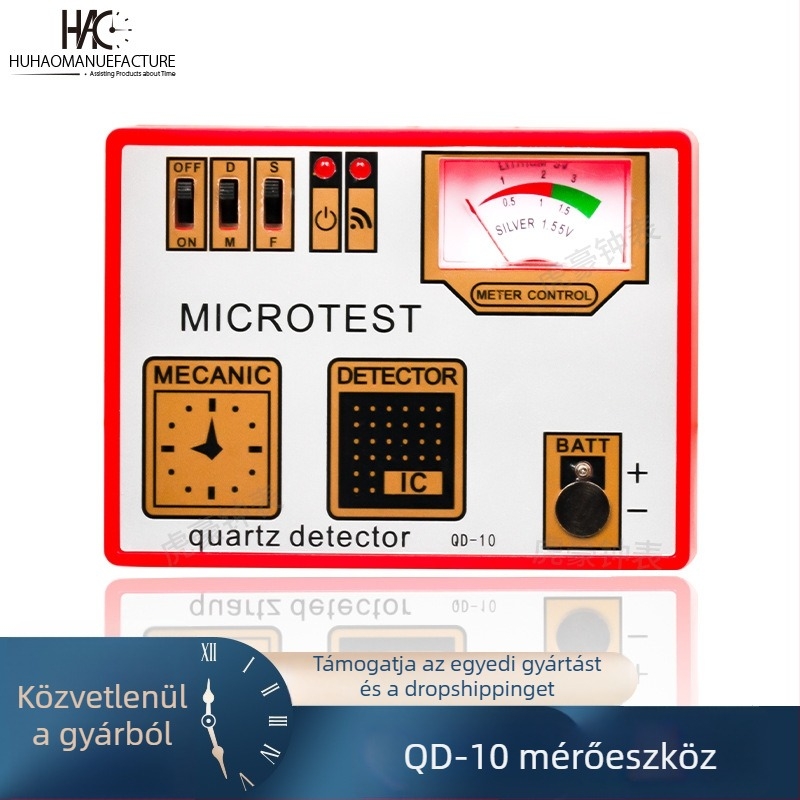 QD-10 három az egyben akkumulátormérő: gombos elem mérő, mozgásdetektor és demagnetizáló