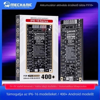 Repairman F918+ akkumulátoraktiváló panel Apple és Android készülékekhez – mobiltelefonos akkumulátorok visszaállítására szolgáló eszköz