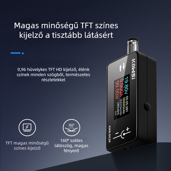 KWS-DC28 Töltésdetektor 12A magas árammal, DC5525 interfész, voltmérő és teljesítménymérő