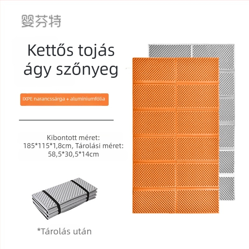 Piknik-kemping matrac — IXPE nedvesség elleni, vízálló réteg alumíniumfóliával, LDPE 90% + 10% alumínium fólia, kültéri szabadidő, Schumate