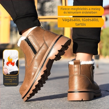 Téli biztonsági cipő meleg bélésű, vízálló, kopásálló, ütés- és áthatolásálló, középmagas kivitel