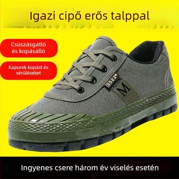 Uniszex kamuflált vászon edzőcipő, csúszásmentes és kopásálló talppal, középmagas felsőrész, átszúrás elleni védelemmel