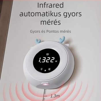 LiDAR magasság- és testsúlymérő készülék gyermekeknek – intelligens infravörös precíz elektronikus mérő, 3 hüvelykes LED kijelző, érintéses működés, újratölthető