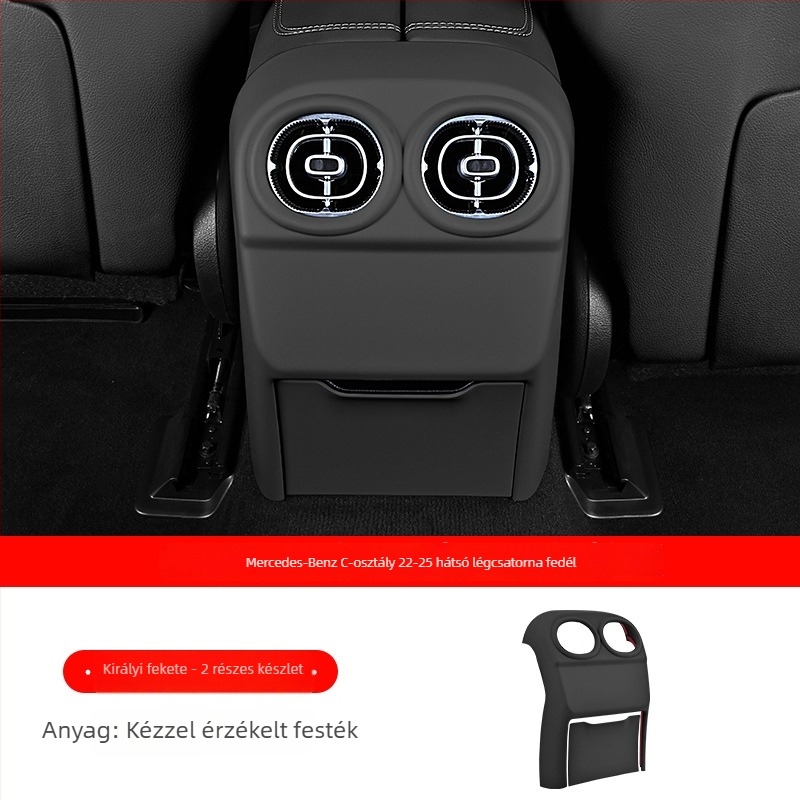 Mercedes‑Benz C‑Class (2022–2025) autóipari kiegészítő – Baochiyou hátsó ventilaációs nyílások és központi konzol védő matricája, modell tn-5222, termékkód tn-822, logónyomás elérhető