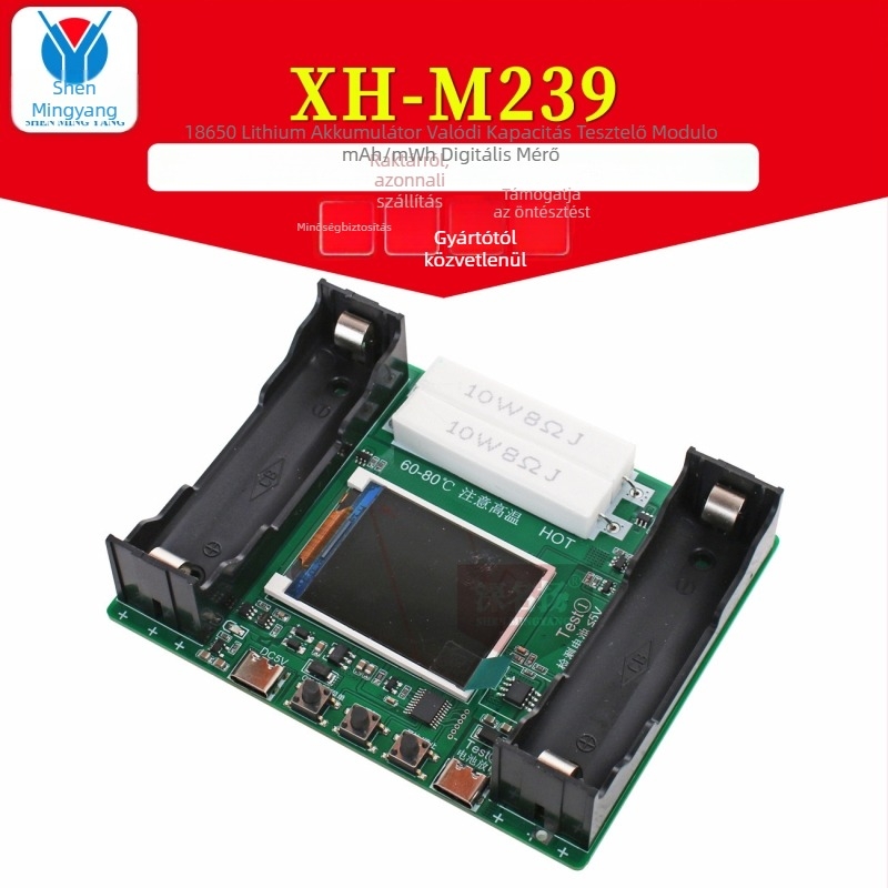 XH-M239 Li-ion 18650 valós kapacitás-tesztelő modul – digitális mAh/mWh méréssel, nagy pontosság