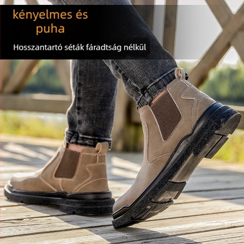 Hegesztőknek védőcipő, magas szárú, acélorrú, ütés- és átszúrásálló, gumírozott talp