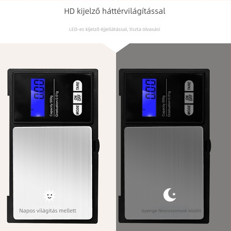 Mini elektronikus ékszer mérleg, hordozható zsebmérleg, mérési tartomány 100 g–1 kg, két AA elemről működik, modell 2020041608385803