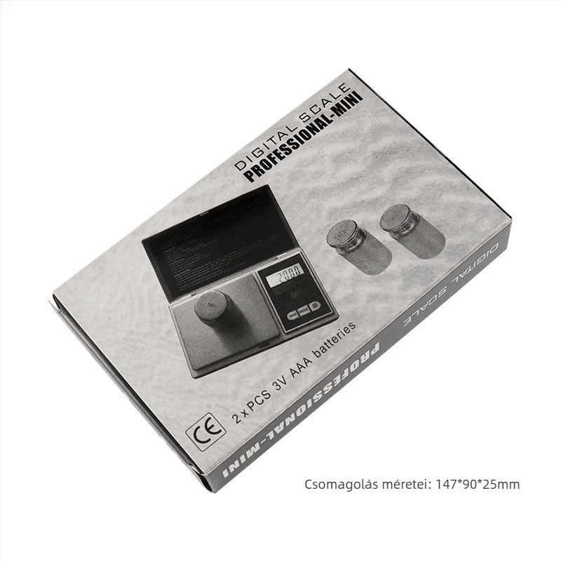 Mini elektronikus ékszer mérleg, hordozható zsebmérleg, mérési tartomány 100 g–1 kg, két AA elemről működik, modell 2020041608385803
