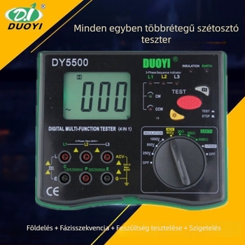 DY5500 Négy az egyben földelési ellenállásmérő, fázissorrenddel és feszültség-eloszlással