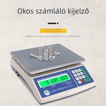 Asztali elektronikus számoló mérleg, modell BS, mérési tartomány 0-30 kg, elektronikus mérés, AC/DC tápegység, Weighing the Royal