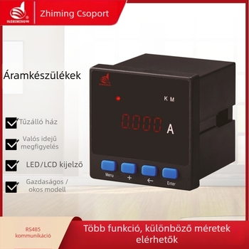 Árammérő, egyfázisú AC, digitális kijelző, 380V, mérési pon­tosság 0,4%, tömeg 200 g