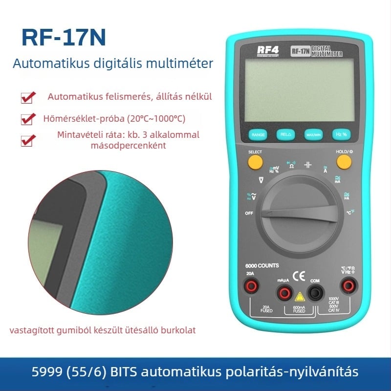 RF4 RF-17N Digitális intelligens feszültségmérő és multiméter alaplapokhoz, telekommunikációs karbantartáshoz
