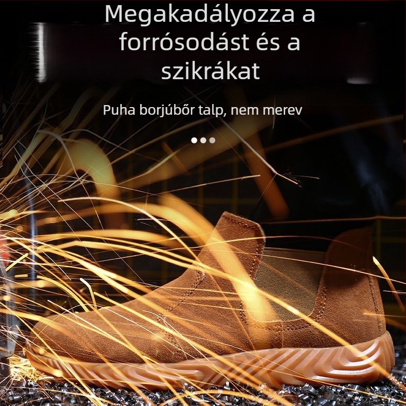 Acélorrú munkavédelmi bakancs, ütésálló, áthatolás elleni, csúszásmentes, hőálló