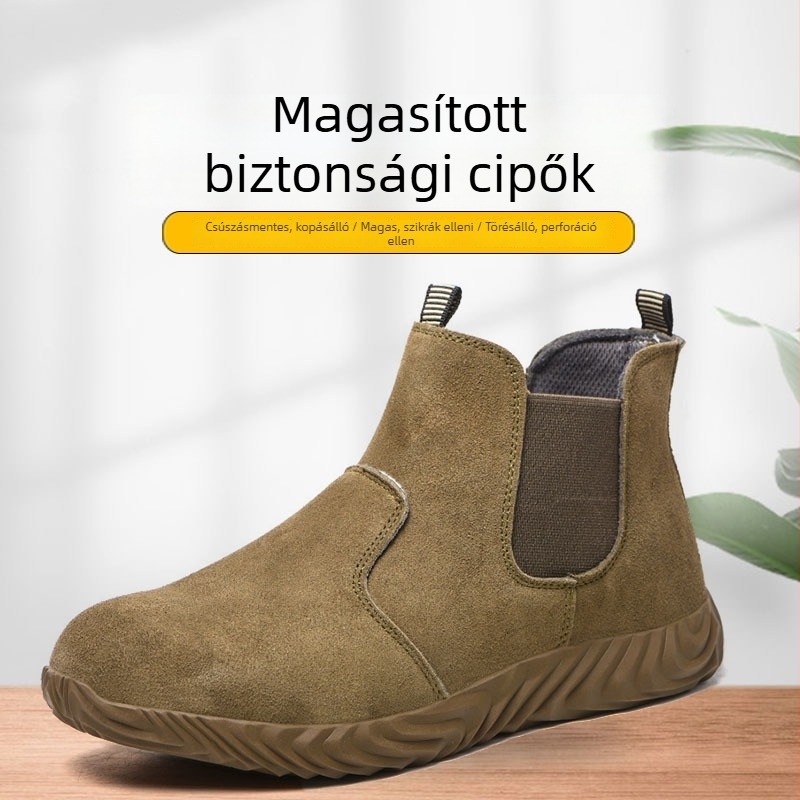 Acélorrú munkavédelmi bakancs, ütésálló, áthatolás elleni, csúszásmentes, hőálló