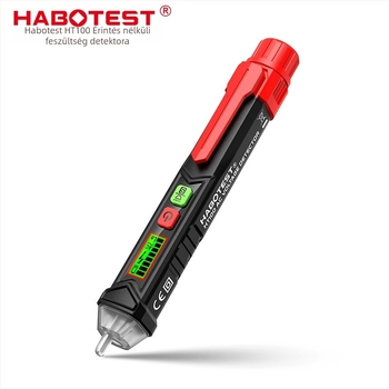 HABOTEST HT100 Nincs érintkezéses feszültségmérő digitális kijelzővel és hang- és fényriasztással, AC12-1000V