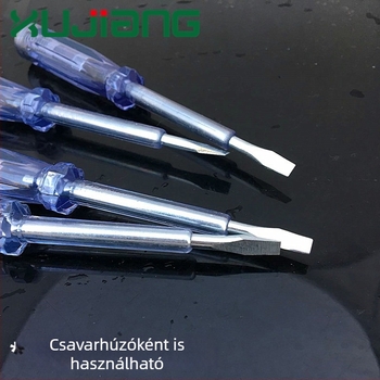 Átlátszó markolatú csavarhúzó érintés nélküli feszültségmérővel, modell 301
