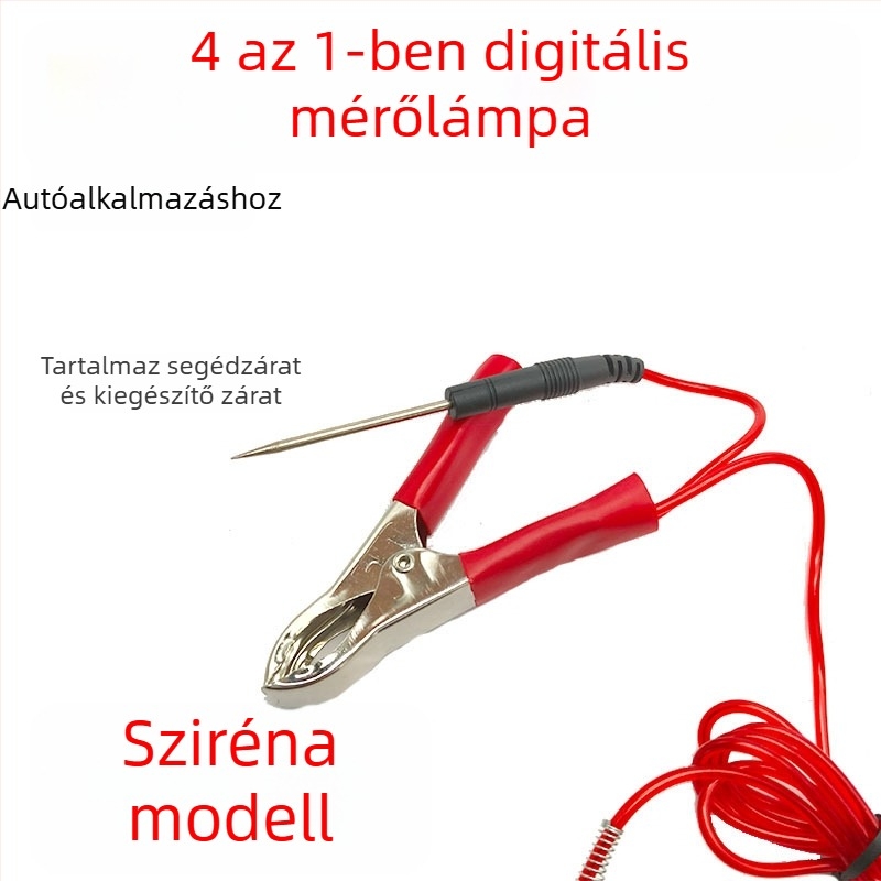 Gépjármű elektromos mérő toll digitális kijelzővel, csipogóval, többfunkciós és két színű LED jelzővel
