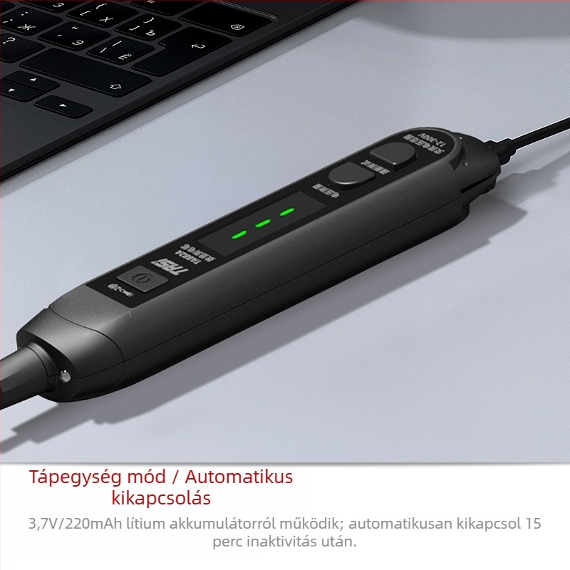 Újratölthető elektromos teszt toll TA882A vonaldiagnóval és érintéses feszültségméréssel, digitális kijelzővel