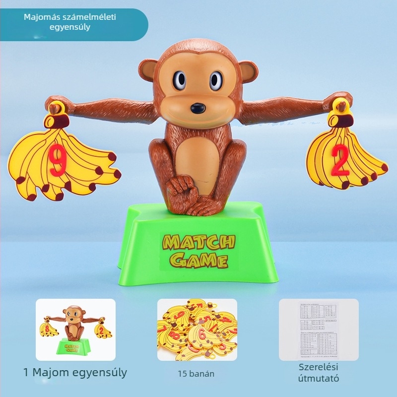 Nagy majom egyensúlyozó oktatási matematikához: összeadás és kivonás, interaktív asztali játék gyerekeknek 3–6 évesek, műanyag, márka ELM/huamela