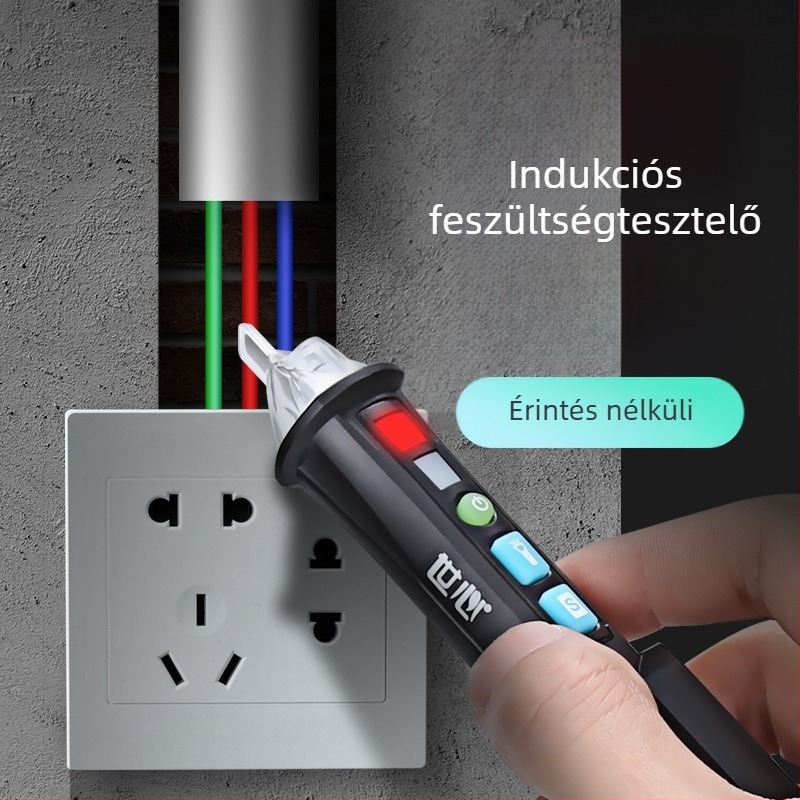 Feszültségteszter toll – többfunkciós vonal-szakadás detektáló, induktív intelligens elektromos mérő 12–1000V