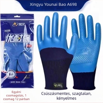 Xingyu A698 munkavédelmi kesztyűk – latex-relief mintázatú, csúszásmentes, építkezéshez