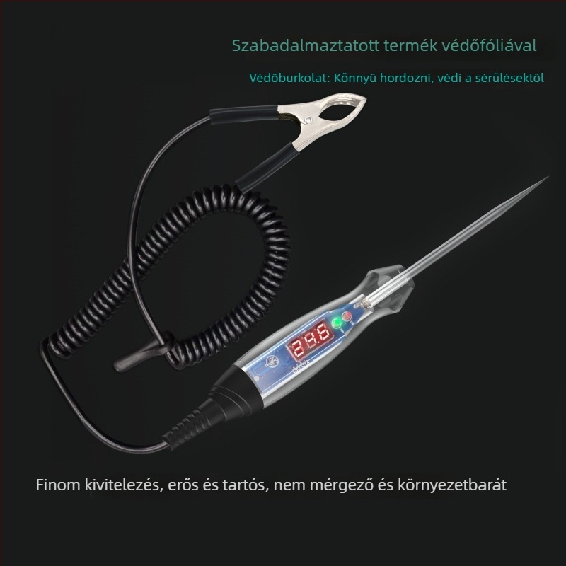 LED-digitális autófeszültség-teszter toll LED-kijelzővel és hibadiagnosztikával (3-60)