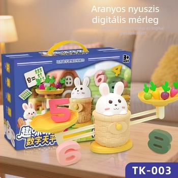 Oktatási játék: nyuszi aritmetika és digitális mérleg – fejleszti a logikai gondolkodást, a szülő-gyermek interakciót és a kéz-szem koordinációt, műanyag anyag