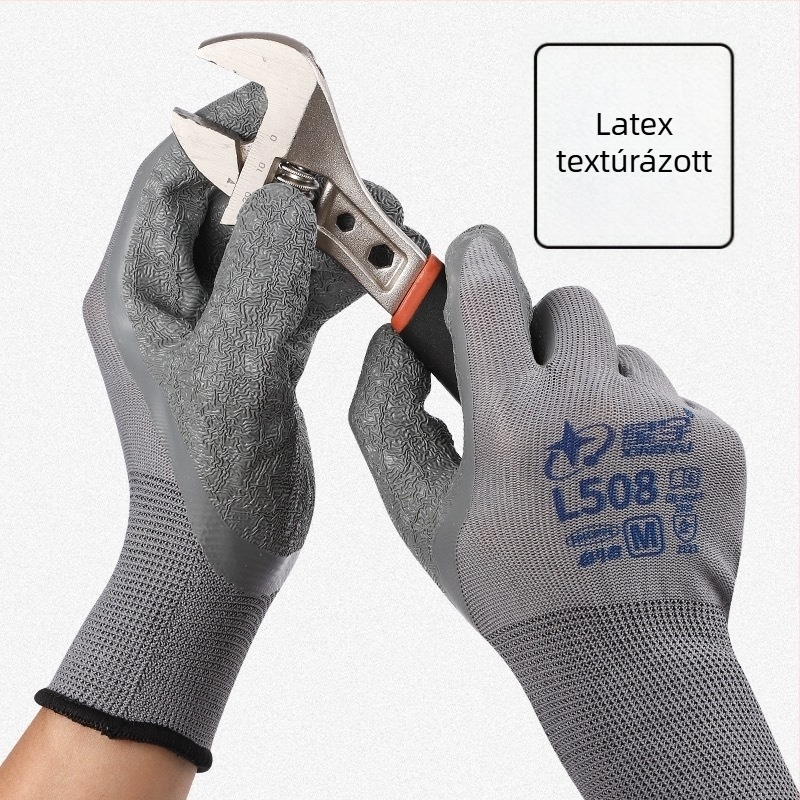 Latex munkakesztyűk, csúszásmentesek, alacsony hőmérséklet-állóságúak