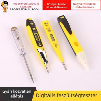 Digitális feszültségmérő csavarhúzó LED kijelzővel, 12–250 V