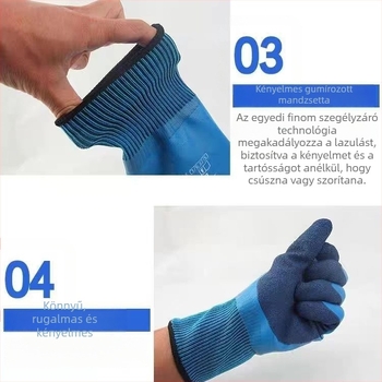 12 pár Xingyu/Hongyu L867 teljes habos bevonatú munkakesztyűk védelmet, csúszásmentességet és kopásállóságot biztosítva