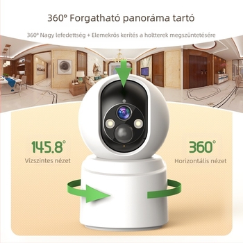 Babafigyelő PTZ beltéri kamera, 3MP/2K felbontás, 2.4mm objektív, IR éjszakai látás 13 m-ig, riasztási funkció