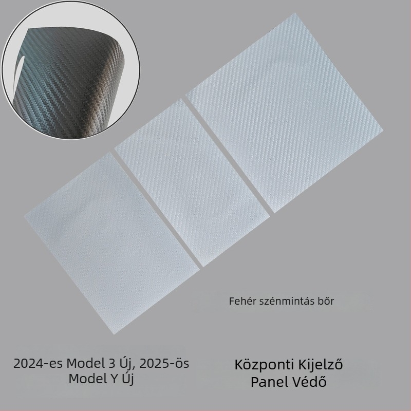 Suede anyagú középkonzol panelvédő fólia a Tesla Model 3/Y-hoz, karcolásálló, ujjnyomat- és olajfolt elleni védelem