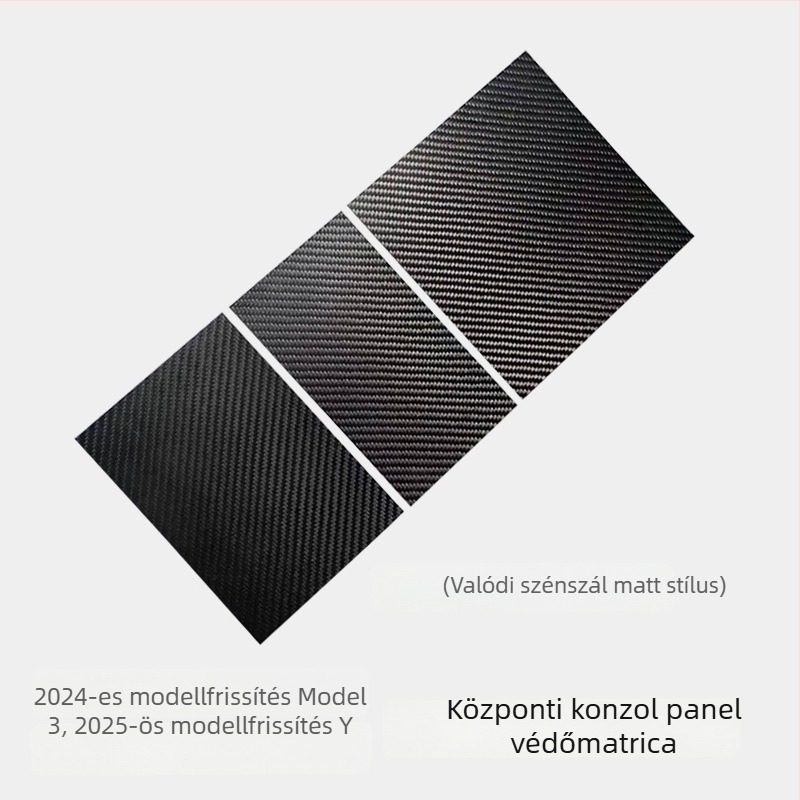 Suede anyagú középkonzol panelvédő fólia a Tesla Model 3/Y-hoz, karcolásálló, ujjnyomat- és olajfolt elleni védelem