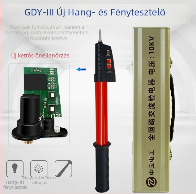 Zhongbao GDY-III magasfeszültség mérő toll, 10–220 kV, teljes áramkörhöz, villanyszerelőknek
