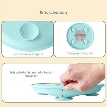 Csecsemő etető tál három rekesszel, 304 rozsdamentes acélból, minimalist stílusú, 6 hónapos kortól, egy darabos készlet