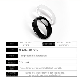 NFC kerámia gyűrű személyre szabással, lézergravírozással, több stílus