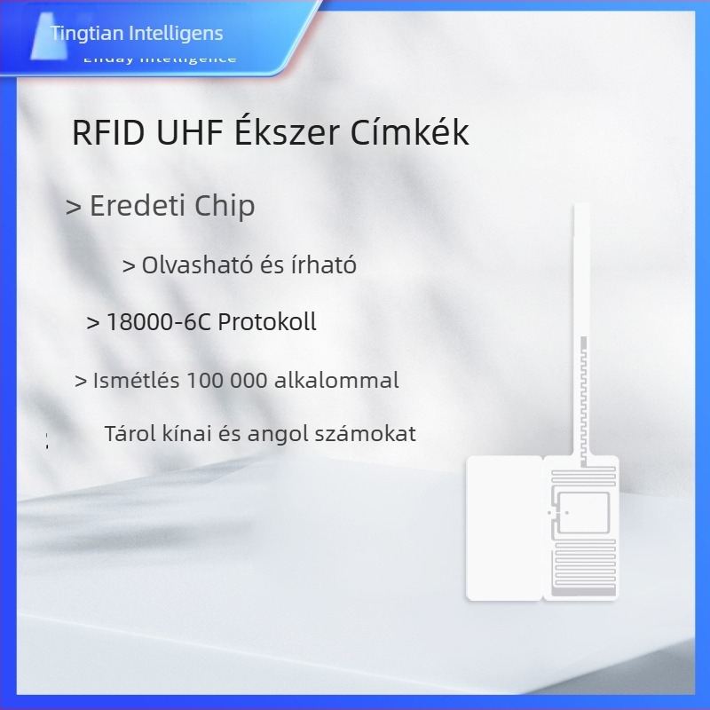 RFID UHF ékszer címke, M730 chip, olvasási távolság 700, tárkapacitás 128, törlés/írhatóság 100000, passzív kártya