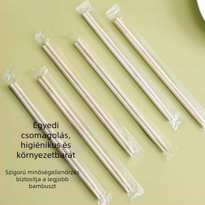 Bambusz evőpálcikák egyszer használatosak, egyenként csomagolva felnőtteknek, új kínai stílus