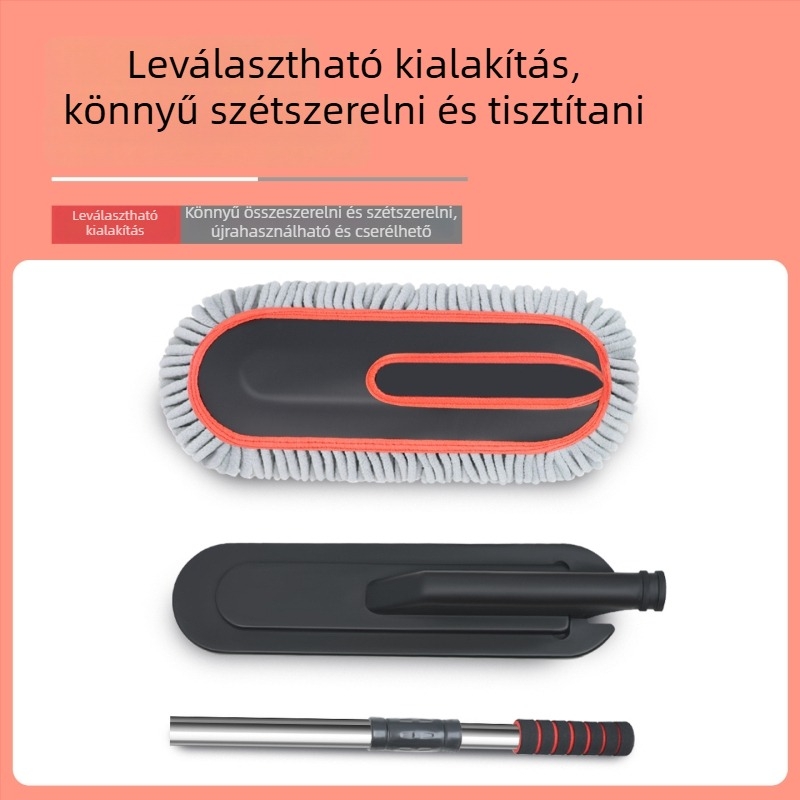 Autómosó mop Chenille anyaggal, puha sörtékkel, Oka star márka, fényezésvédő, testreszabás elérhető