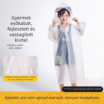 Gyerek EVA esőponchó, vast anyag, PU vízálló réteg, kültéri túrázáshoz