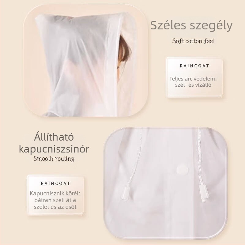 Gyerek EVA esőponchó, vast anyag, PU vízálló réteg, kültéri túrázáshoz