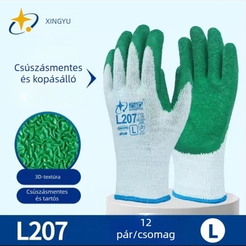 Xingyu L207 egyszer használatos munkavédelmi kesztyűk, pamutfonalból, csúszásmentes, vastag, kopásálló, 12 pár