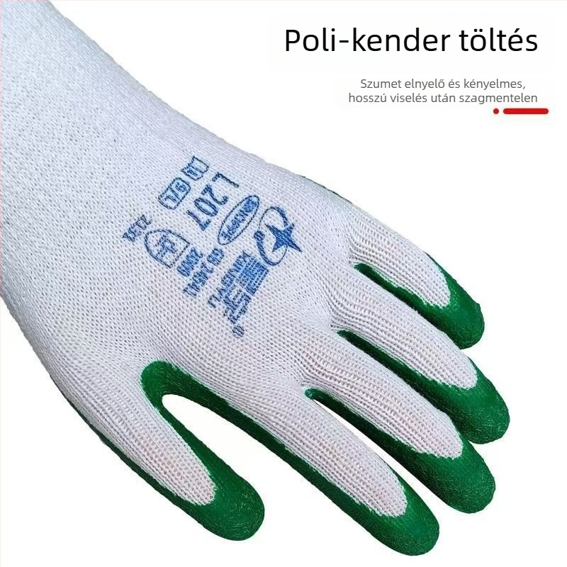 Xingyu L207 egyszer használatos munkavédelmi kesztyűk, pamutfonalból, csúszásmentes, vastag, kopásálló, 12 pár