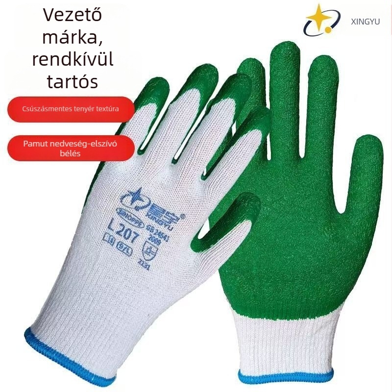 Xingyu L207 egyszer használatos munkavédelmi kesztyűk, pamutfonalból, csúszásmentes, vastag, kopásálló, 12 pár