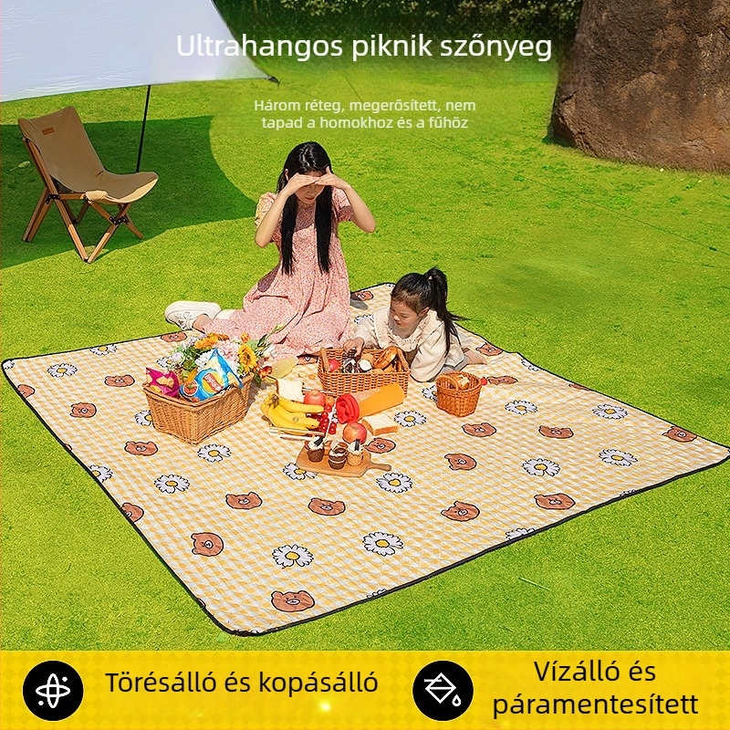Piknik matrac - nedvességálló, vízálló, vastagított, hőszigetelt alumíniumfóliás réteggel, hordozható tengerparti matrac