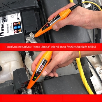 Autó feszültségmérő digitális kijelzővel, 12V–24V, az autó elektromos rendszerének karbantartásához