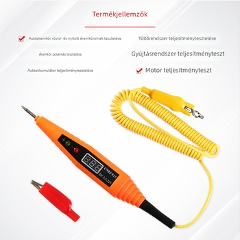 Autó feszültségmérő digitális kijelzővel, 12V–24V, az autó elektromos rendszerének karbantartásához