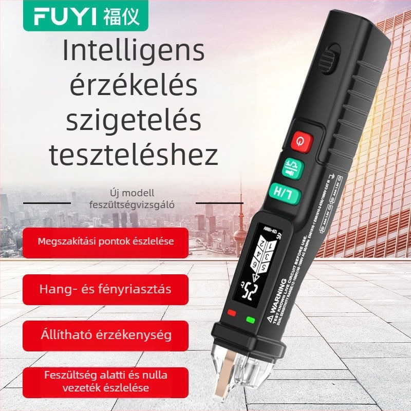 Fuyi FY18D Intelligens feszültségteszter, villanyszerelőnek, otthoni használatra, N/L vonal detektálás és megszakítási pontok tesztelése